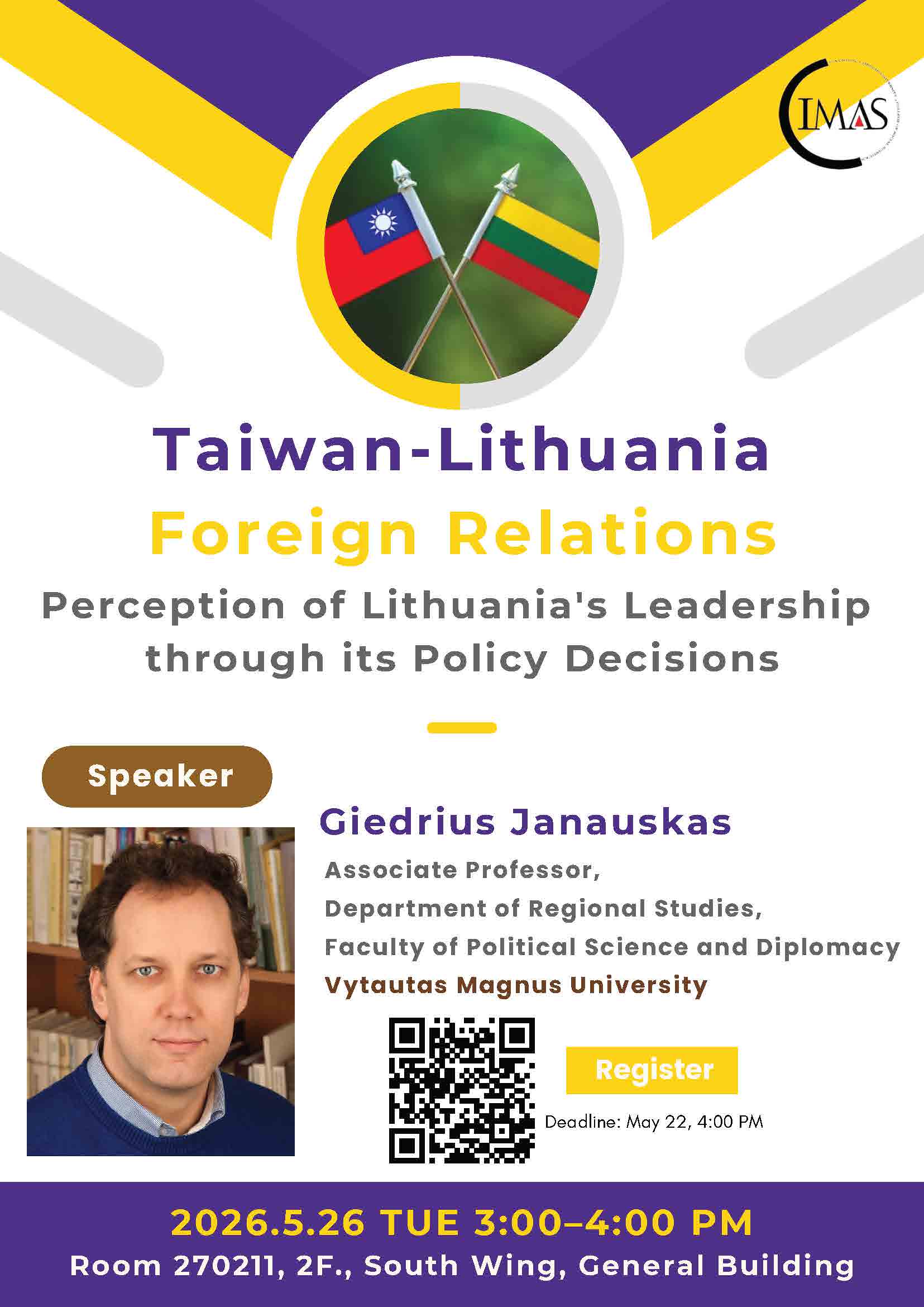 [Lectures] Taiwan-Lithuania Foreign Relations